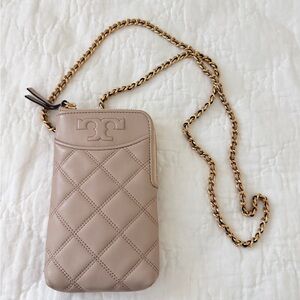 Tory Burch Quilted Muted Pink Crossbody Bag